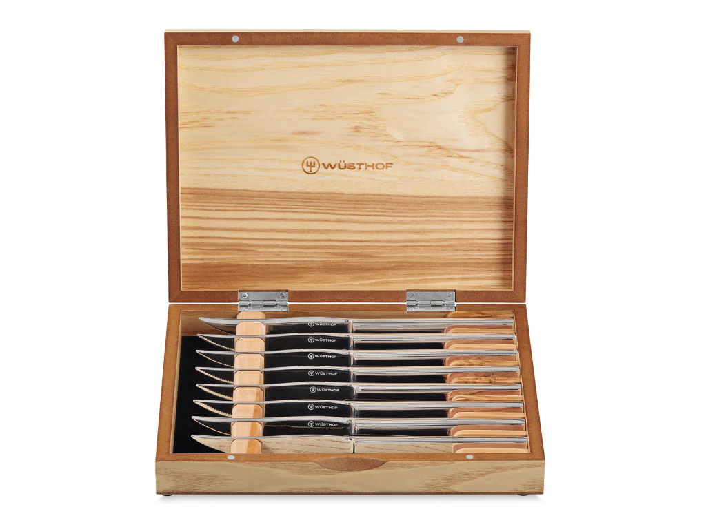 Wusthof 8 Pc SS Steak Knife Olivewood