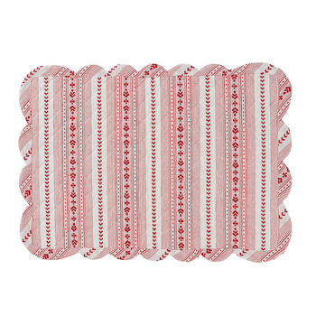 Juliska Villa Stripe Quilted Placemat Set/4 - Red