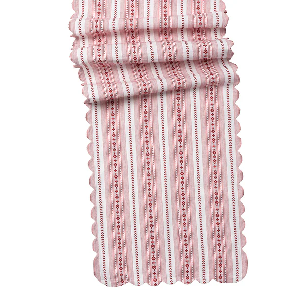 Juliska Villa Stripe 18" x 90" Table Runner - Ruby