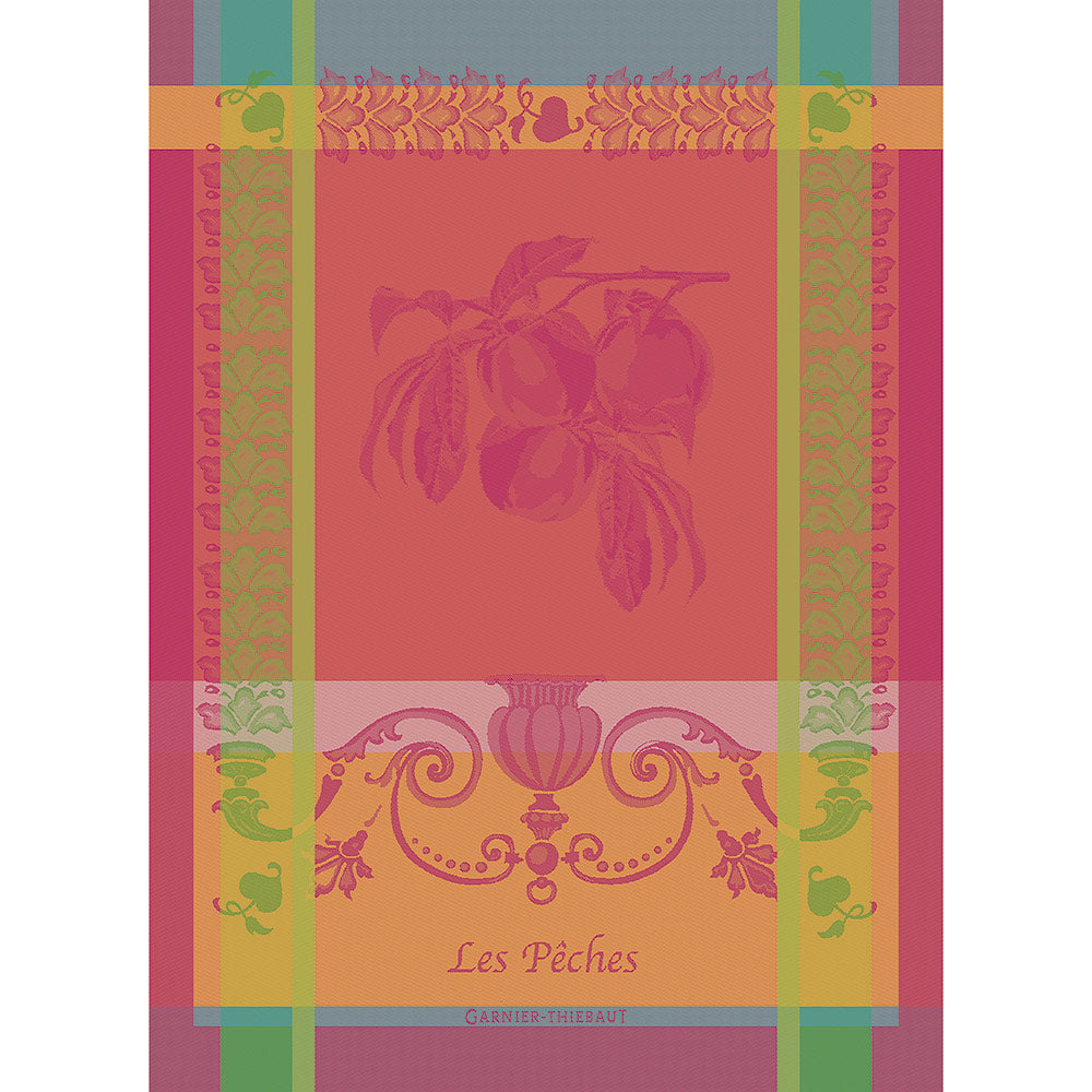 Garnier Thiebaut Les Peches Rose Jacquard Kitchen Towel