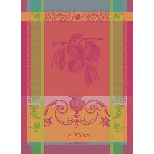 Garnier Thiebaut Les Peches Rose Jacquard Kitchen Towel