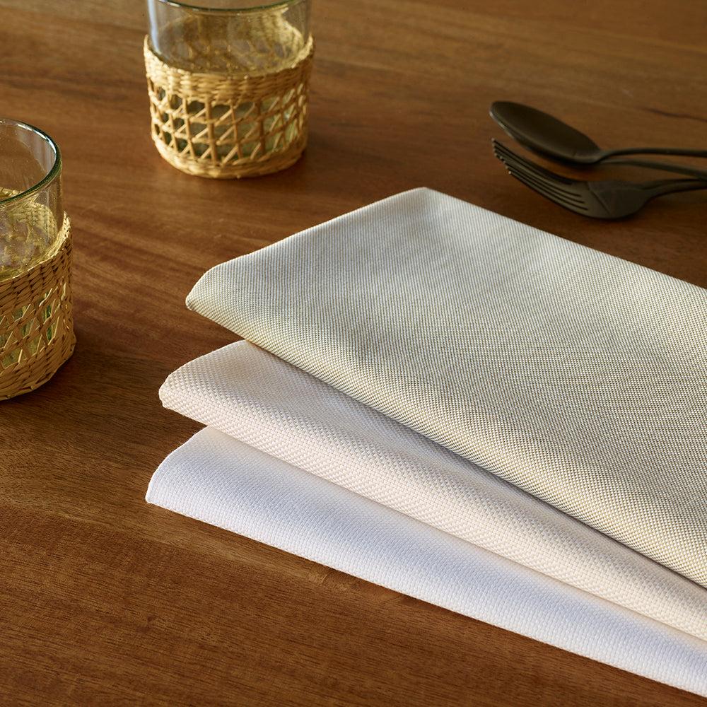 Garnier Thiebaut Natte Ivory Napkin, 100% Cotton, Set of 4