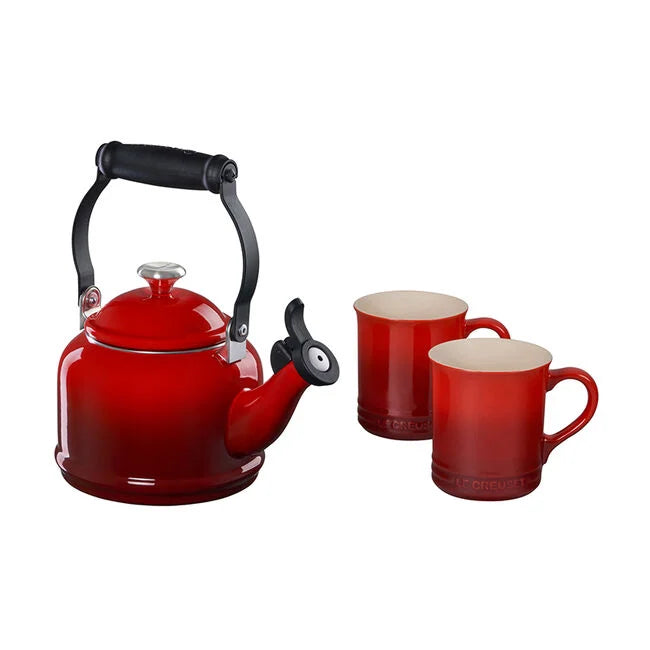 Le Creuset Demi Kettle and Mugs Set in Cerise