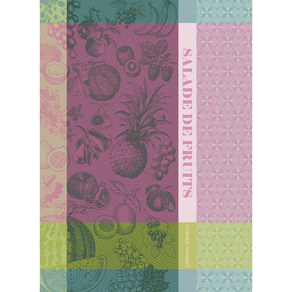 Garnier Thiebaut Salade De Fruits Fuchsia Jacquard Kitchen Towel