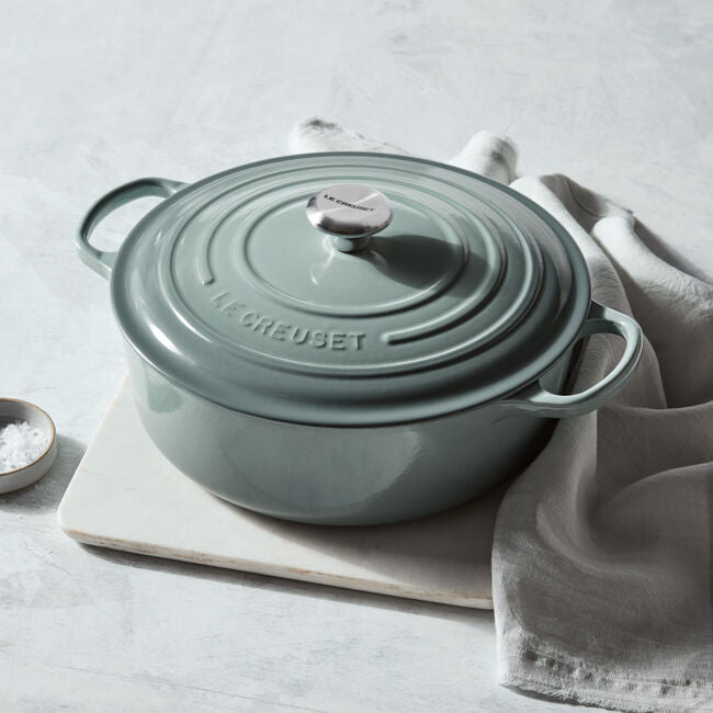 Le Creuset Signature Round Wide Oven in Sea Salt 6.75 qt