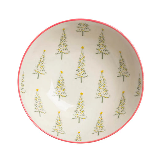 Christmas Trees Stoneware  Nibbles Bowl