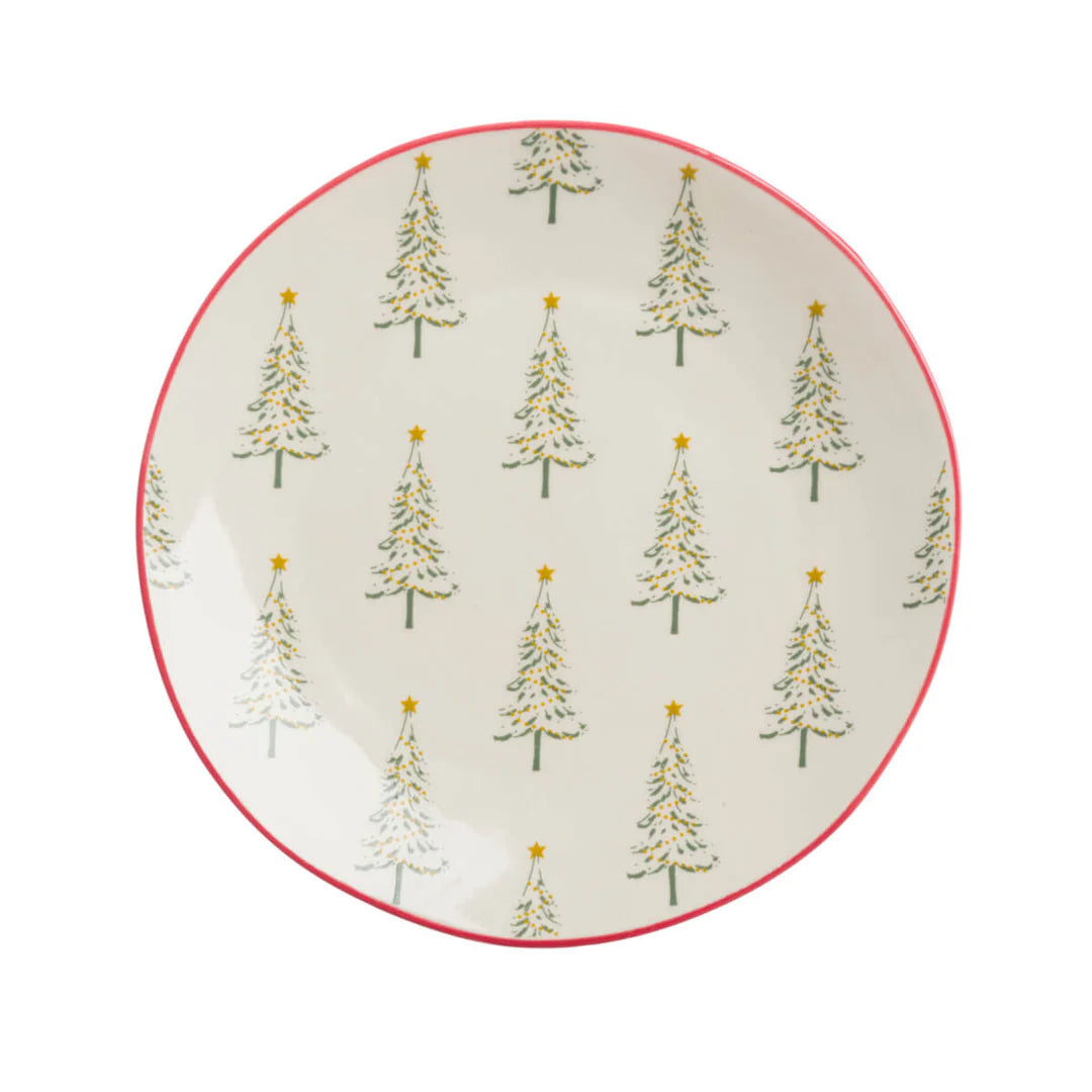 Christmas Trees Stoneware Small Side Plate