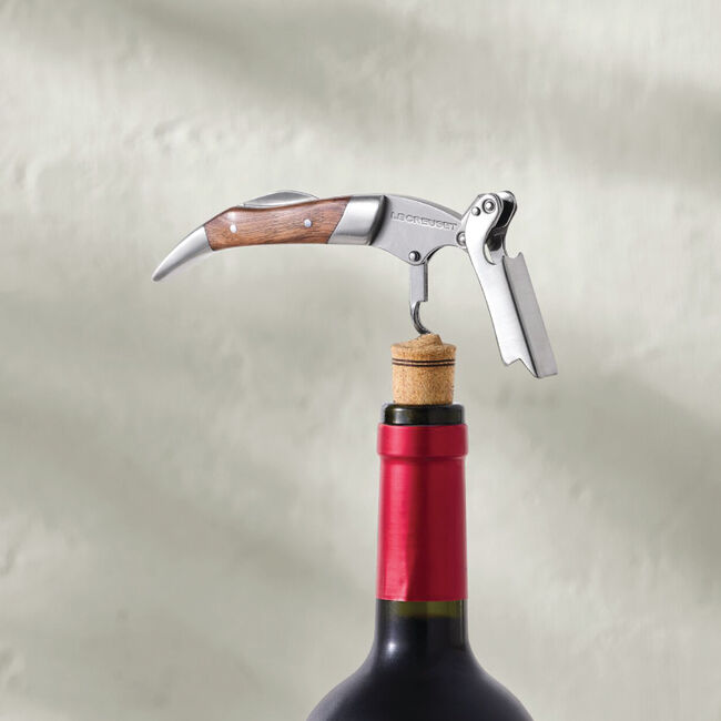 Le Creuset One-Step Waiter's Friend Corkscrew Wine Opener Walnut